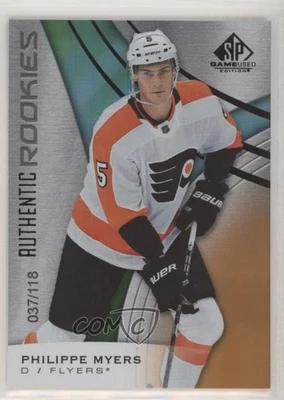 2019 SP Game Used Authentic Rookies Orange Rainbow /118 Philippe Myers Rookie RC - Image 1 of 2