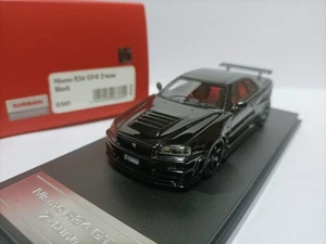 Hpi 1:43 Nissan modified sports car model Nismo GT-R R34 Z-tune metal black - Picture 1 of 5