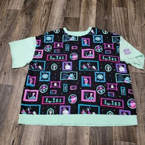 Disney T-Shirt Women's 2X Pink Haunted Mansion Aop Green Purple  - Picture 1 of 11