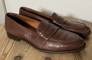 POLO RALPH LAUREN Braun Kalbsleder Leder Halbschuh Bench Hergestellt in Italien Herren 9,5 D - Bild 1 von 12