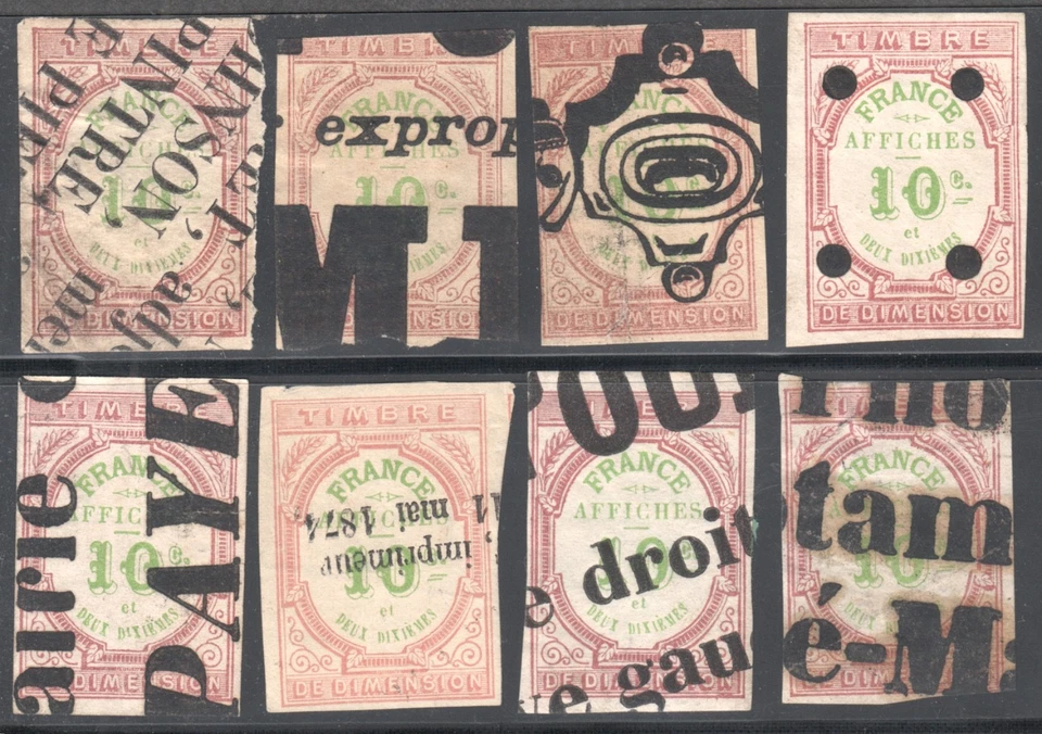 1870s FRANCE Territories Revenue CANCELS Fiscal Tax Imperforate Stamps Lot - Image 1 of 1