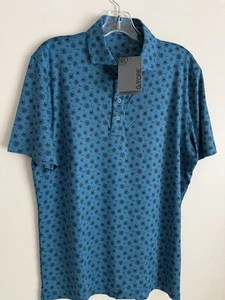 G/FORE Skull & Ts Large Tech Pique Golf Polo Shirt Tailored Fit PTRL blau türkis - Bild 1 von 10