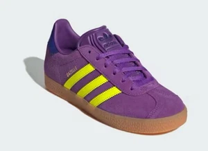 Adidas Gazelle C Talla 3 Púrpura/Amarillo Gamuza Nuevo En Caja - Imagen 1 de 9