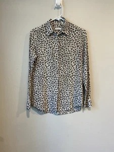 Equipment | Slim Signature Leopard Print Silk Shirt Mob Wife Oversized - Picture 1 of 11