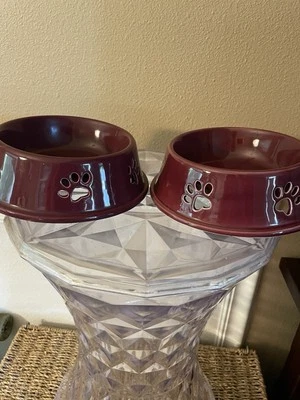 Top Paw Purple Plum Stoneware Dog Dishes - Image 1 of 4