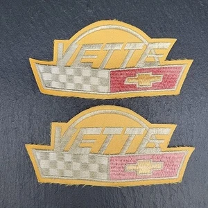 Lotto 2 toppe Corvette Vette arancioni - 5" di attraversamento - bandiere da corsa INDOSSATE - Foto 1 di 6