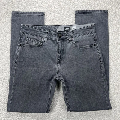 Volcom Jeans Mens 30x31 Gray Solver Modern Straight Denim Casual Preppy Logo - Image 1 of 4