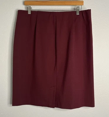 Falda Lápiz J. Jill Mujer Borgoña Ponte Tejido Cintura Elástica Elastizada Talla L Foto 1 de 4