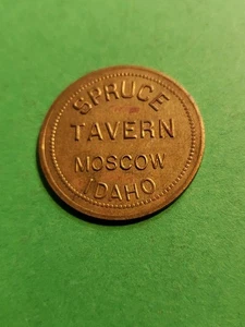 Spruce Tavern Moscow Idaho Good For 1 Beer Brass Token - Picture 1 of 2