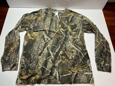 Vtg Liberty Realtree Hardwoods Camo T Shirt Sz Large Long Sleeve Pocket - Image 1 of 4