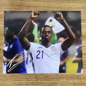 Foto Timothy Tim Weah autografata 8x10 USMNT Stati Uniti uomini calcio USA - Foto 1 di 2