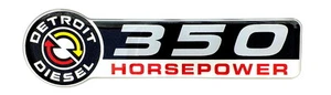 DETROIT DIESEL 350 HP EMBLEM SATIN - Picture 1 of 2