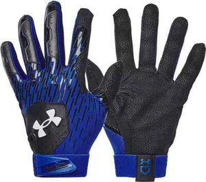 025 Under Armour Boys' UA Clean Up Batting Gloves 1378766 BLACK / ROYAL - Picture 1 of 3