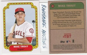 Mike Trout ANGELS TOPPS 2016 THROWBACK 1974 FOOTBAL RUUSHING TBT 139 SP 626 - Picture 1 of 3