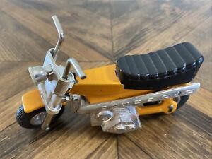 Vintage Tonka Toys Orange Spring Loaded Tin Motorcycle 6.5” - Needs Repair