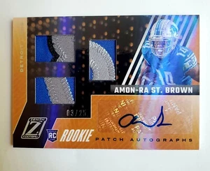 2021 Panini Zenith Football Amon-Ra St. Brown RC RPA Auto 3/25 Lions. - Picture 1 of 4