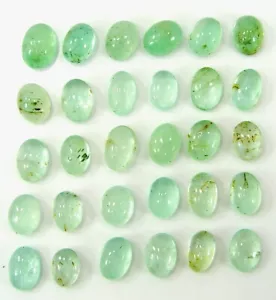 34.10 Ct Natural Green Russian Emerald Loose Gemstone 7-9 mm Cab 30 Pcs Lot-2899 - Picture 1 of 2
