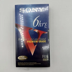 Sony Standard Grade T-120 VF 6 Hours EP Blank VHS VCR Tape Sealed New - Picture 1 of 2