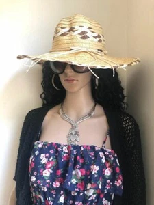 Beautiful Yellow Wide Brim Sun Hat, Beach Hat, Summer Hat, Sun Hat, - Picture 1 of 5