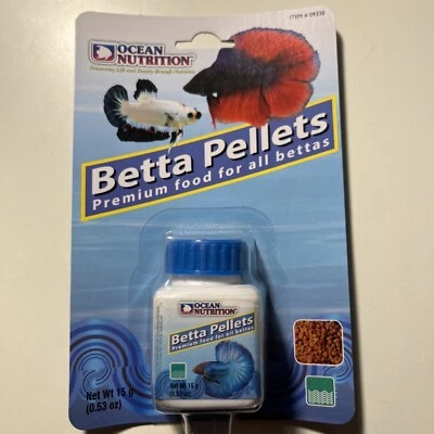 Ocean Nutrition Betta Pellets 15 grams (0.53 oz) Betta Fish Food Premium Pellets