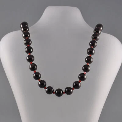 Kugel Collier Granat Kristalle Kette 49,0 cm - Bild 1 von 4