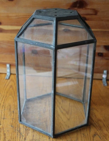 Brass & Glass Lamp Shade part light Vintage Lantern Handmade Large pendant light Cover