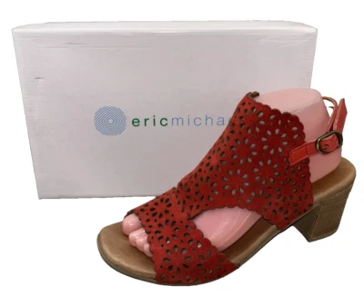 Eric Michael Delilah Heeled Sandals Red Women's Size EU 40 Laser Cut Floral - Image 1 of 4