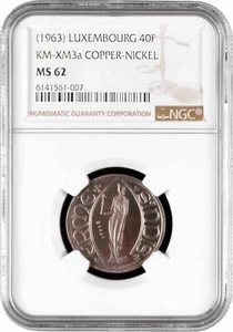 Luxembourg 40 francs 1963, NGC NS62 CU-NI ESSAI, "Princess Ermesinde"Top Pop 1/0 - Picture 1 of 4