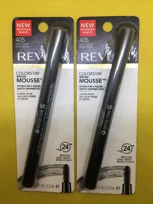 LOT OF 2 REVLON COLORSTAY BROW MOUSSE 405 SOFT BLACK 0.07oz EACH NIP - Image 1 of 4