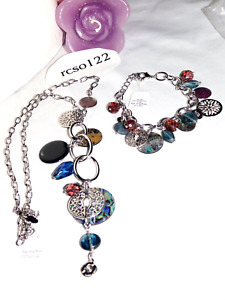 Beautiful Lia Sophia "WINDSONG / NEPTUNE" Necklace & Bracelet Set, Abalone, NWT
