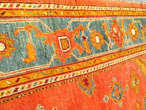 ANTIQUE TURKISH OUSHAK RUG CIRCA 1910 8.1 x 8 SQUARE BEAUTIFUL & GREAT CONDITION - Picture 1 of 15