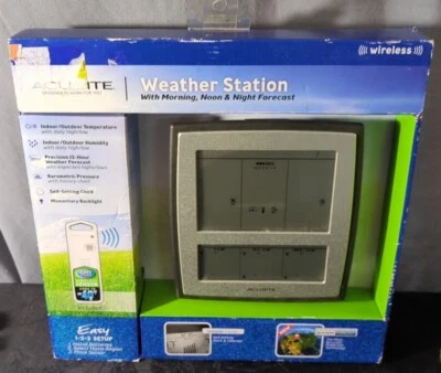 NEW Acurite Weather Station Morning Noon Night Forecast + Window Thermometer  - Image 1 of 2