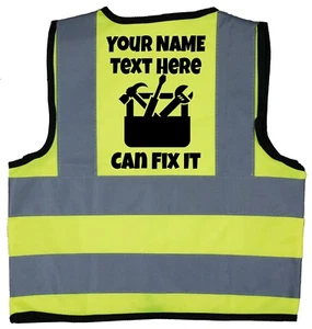 Personalised Can Fix It Baby, Toddler, Children, Kids Hi Vis Jacket Builder - Picture 1 of 26