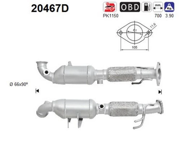 120 KW 163 CV CATALIZZATORE PER Ford C-Max II Van -- 2.0 TdCi - Immagine 1 di 1