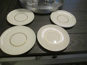 Set Of 4 Vintage Lenox RUTLEDGE Bread Plates 7” Ivory Bone China With Gold Trim - Picture 1 of 5