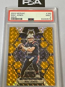 Mac Jones 2023 Mosaic GOLD #’d. /10  JAGUARS PATRIOTS #160 SSP /10  RARE PSA 9 - Picture 1 of 2