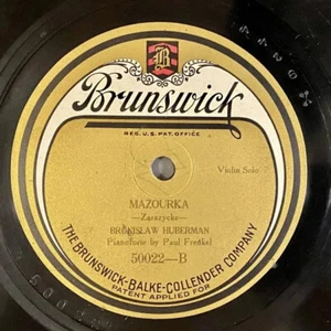Branislav Huberman 'Kol Nidrei' (Bruch) / Mazurka Op. 26Gramophone SP Records - Picture 1 of 2