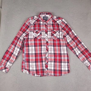 Buffalo David Bitton Shirt Mens XXL Red Plaid Western Cowboy Button Down - Picture 1 of 16