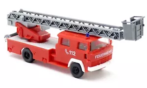 Wiking Magirus Deutz DLK DL 30 vigili del fuoco rosso neutro scala girevole 1:87 H0 - Foto 1 di 3