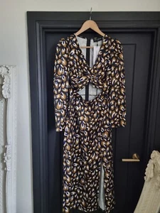 Little Mistress Printed Cutout Midaxi Dress Size UK 8 BNWT - Picture 1 of 17