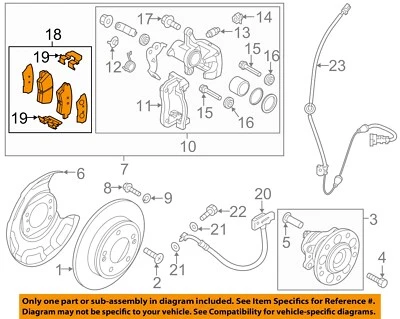 Componentes de freno de suspensión trasera KIA OEM 15-19 Soul EV 58302E4A00 Foto 1 de 2