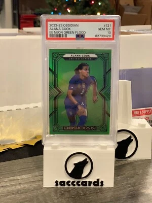 2022-23 Panini Obsidian Alana Cook Green Flood 3/3 #199 Jersey # USWNT - Image 1 of 2