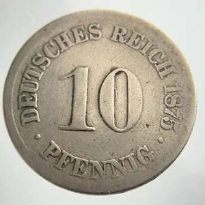 1875 Germany 10 Pfennig KM#4 Circulated Coin GG414 - Picture 1 of 6