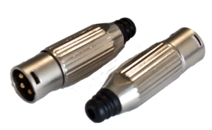 Conector macho XLR, cromado (par) para micrófonos micrófonos, micrófonos y líneas de audio - Imagen 1 de 8