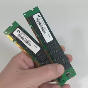 Micron EDO ECC DIMMs - 2x 64MB Single Sided 60ns, 128MB Total - Fully Tested - Picture 1 of 4
