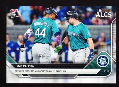 CAL RALEIGH Mariners 62nd HR vs Blue Jays 2025 Topps NOW #860SP Photo Variation - Image 1 of 2