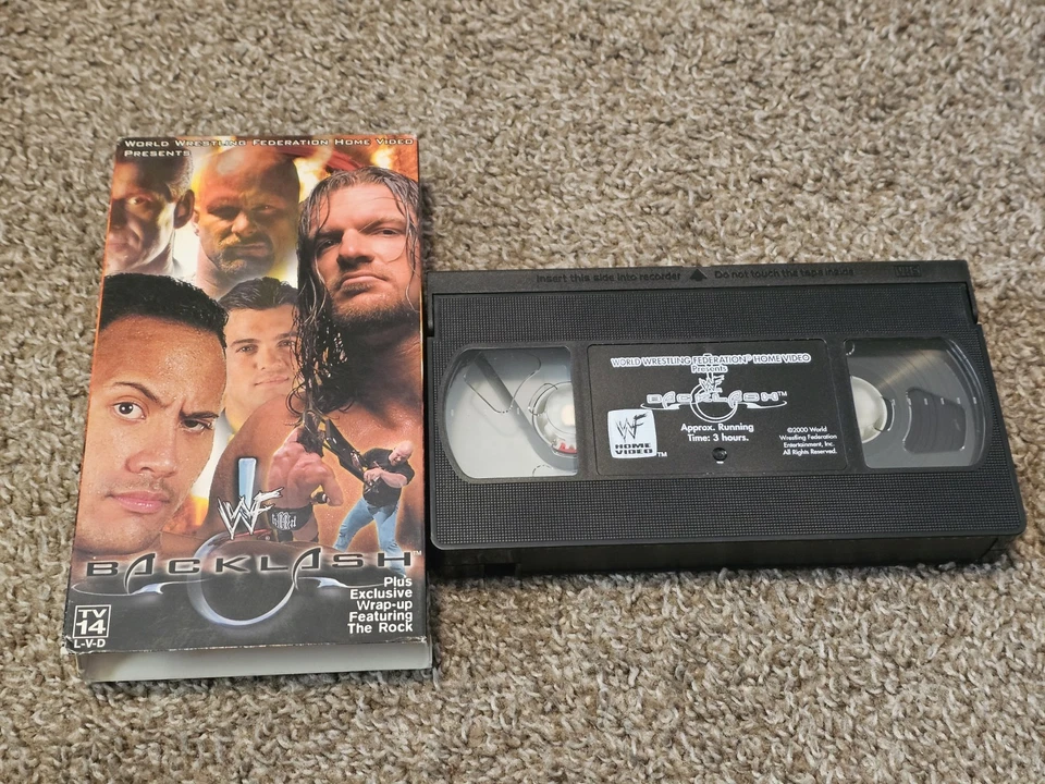 wwf BACKLASH 2000 NON-RENTAL vhs wrestling THE ROCK HHH - Image 1 of 1