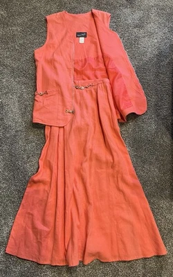 Chaleco y falda vintage Bonnie Boynton coral talla pequeña Foto 1 de 4