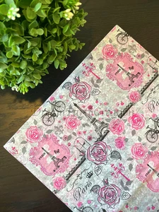 PARIS PINK Design Tissue Paper Sheet Choose Size & Package Amount - Picture 1 of 5
