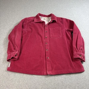 LL Bean Shirt Jacket Women Medium Pink Corduroy Flannel Lined Button Shacket - Picture 1 of 7
